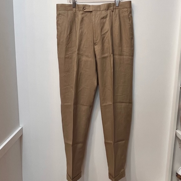 Joseph & Feiss Other - Men’s joseph and feiss 100% linen khaki pants size 37